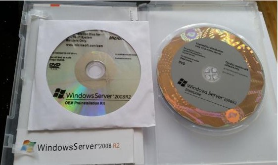 OEMのパッケージ32bit 64ビットDVDマイクロソフト・ウインドウズ サーバー2008 R2 COAのステッカーのdvdディスクWindows 2008のR2企業版